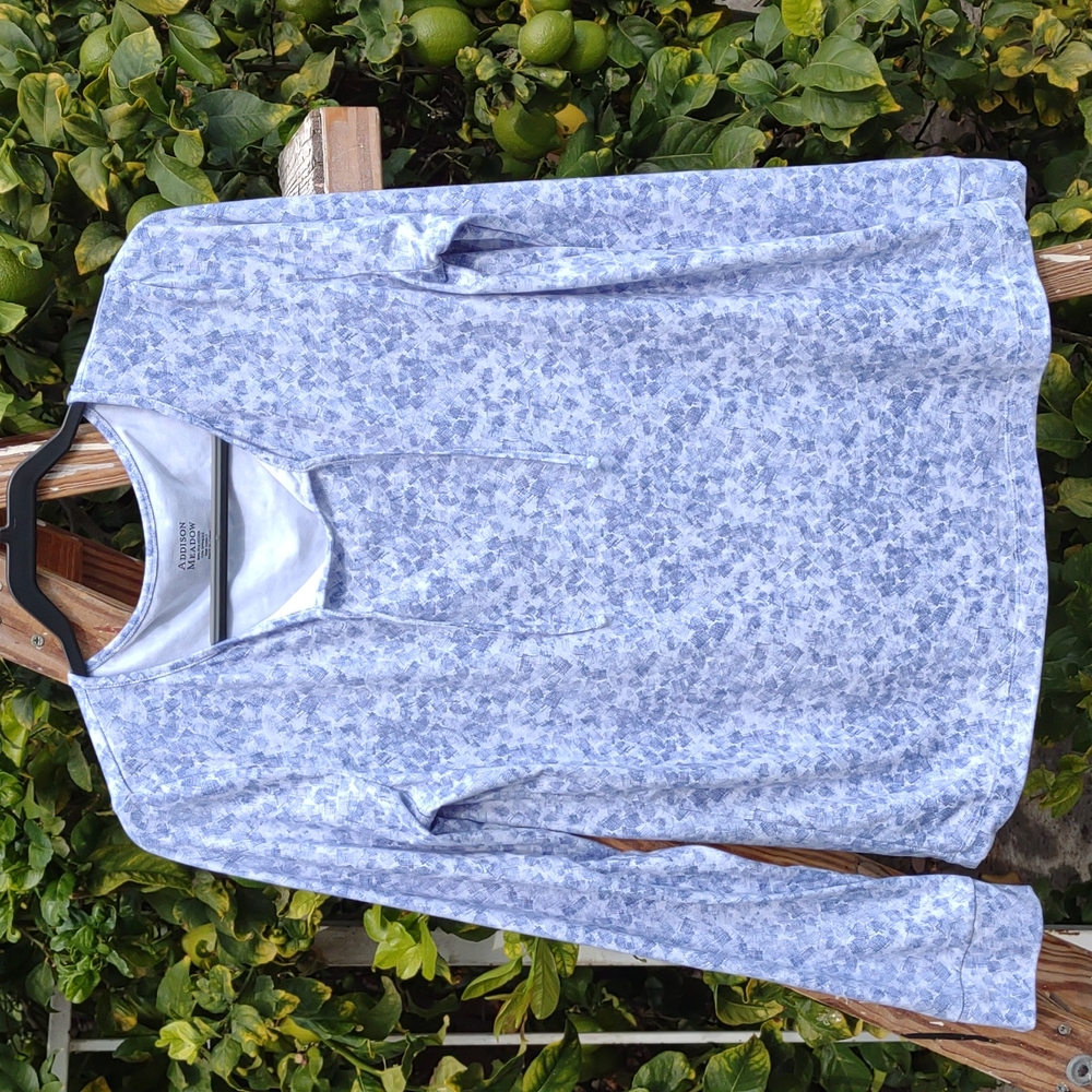 Addison Meadow Knit Top Blue Print M